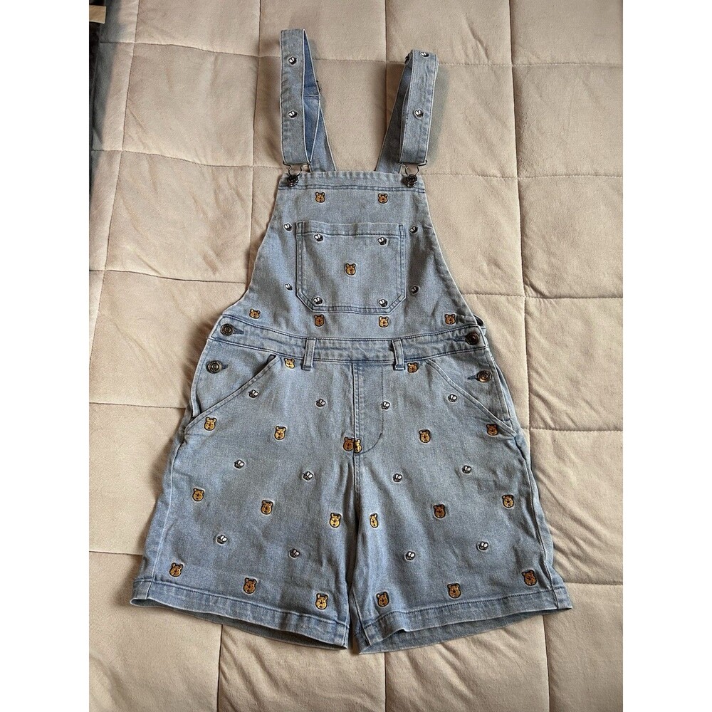 Cakeworthy Disney Winnie the Pooh Icons Embroidered Allover Print Overalls Sz M